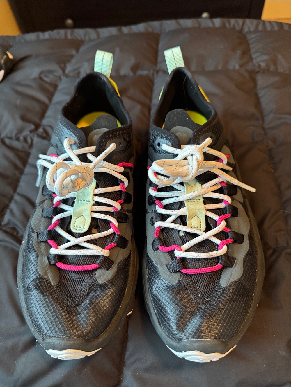 Sorel Black Athletic Sneakers with Pink and Mint Accents